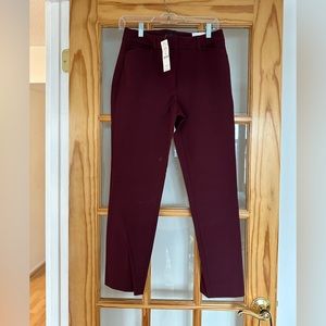 White House Black Market slim ankle Burgandy pants size 4